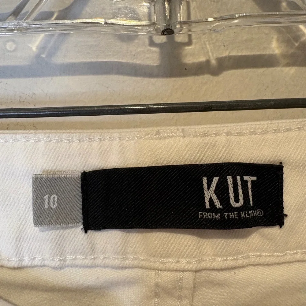 Kut From The Kloth‎ Connie Ankle Skinny Jeans White Women's Size 10 Frayed Hem